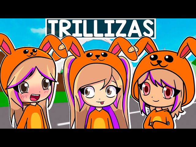 Pasamos 24 HORAS siendo TRILLIZAS con Kira y Mandarina en Brookhaven Roblox