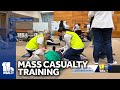 Students train in mass casualty drill
