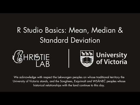 Getting Started with R:  Mean, Median, and Standard Deviation