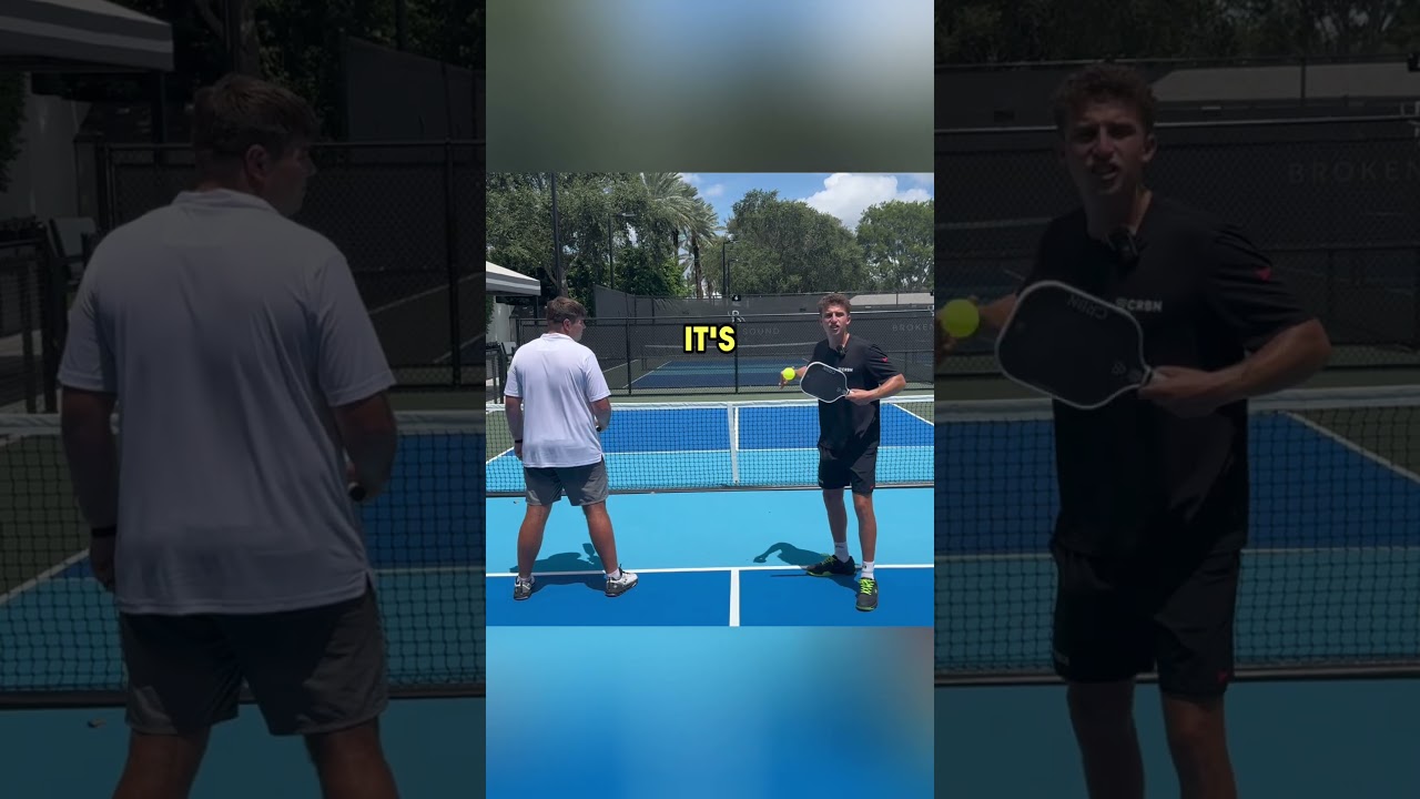 Which player covers the middle in pickleball? 🎯🔒 #pickleball #pickleballtips