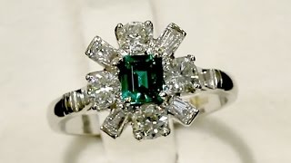Emerald Cluster Ring | Emerald & Diamond Rings | AC Silver