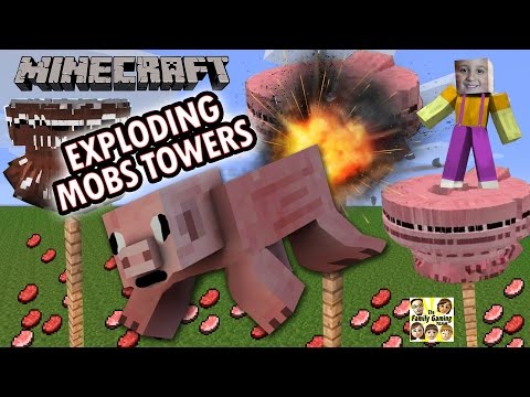 Mike's Minecraft Exploding Mobs Towers! Cruel Way To Spawn 