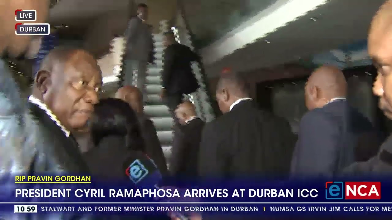 Cyril Ramaphosa arrives Pravin Gordhan's special official funeral