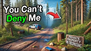 Karen Calls 911 While Trespassing on My Private Forest Property Officer I Am the Owner of This Land!