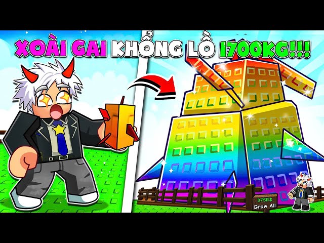 BI HUỲNH DÙNG PET KHỦNG TẠO TRÁI SPIKED MANGO 1700KG FULL MUTATION TRONG GROW A GARDEN