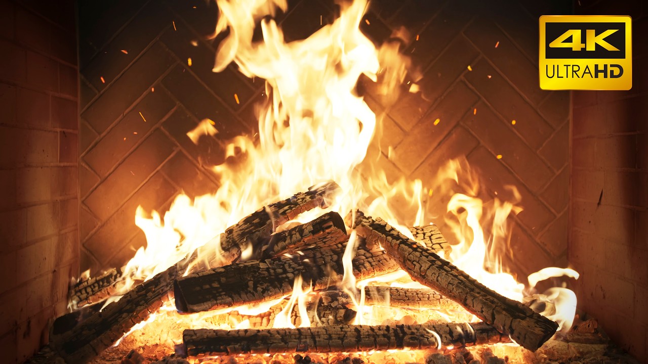 🔥 FIREPLACE Winter MAGIC with Cozy EMBERS and Relaxing FIRE Soundscape for EVENINGFOR Deep FOCUS