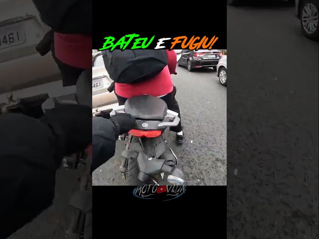 BATEU E FUGIU! #bateu #motociclista #transito #treta #moto #motovida #fyp