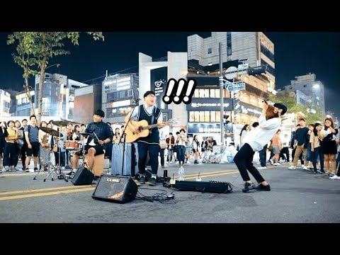 미친 바이올린 속주에 감탄사 연발하는 사람들 ㄷㄷ - 가능동 '나는나비(윤도현 밴드)' 버스킹 직캠