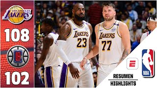 BRILLÓ el DÚO LETAL de los LAKERS. LUKA DONCIC y LEBRON JAMES lideraron el triunfo vs CLIPPERS | NBA