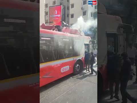 BEST bus catches fire in Byculla after steering wheel sparks 