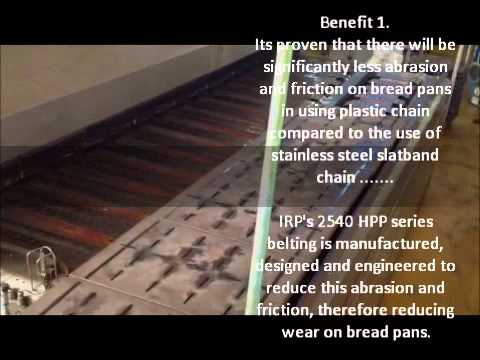 IRP's 2540 series HPP belting in action at a leading bakery in SA