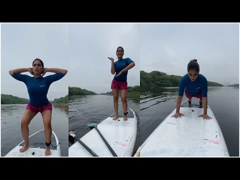 Actress Regina Cassandra pushups on boat, watch it Actress Regina Cassandra pushups on boat, watch it