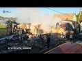 Emergency workers at the scene after Russian strikes in Kyiv region in Ukraine  - 00:26 min - News - Video