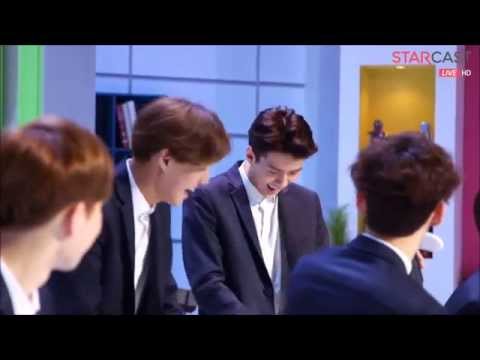 Sehun and D.O. Aegyo @ 150406 Naver Starcast EXO