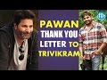 Pawan Kalyan writes a thankyou letter to Trivikram , grabs  attention