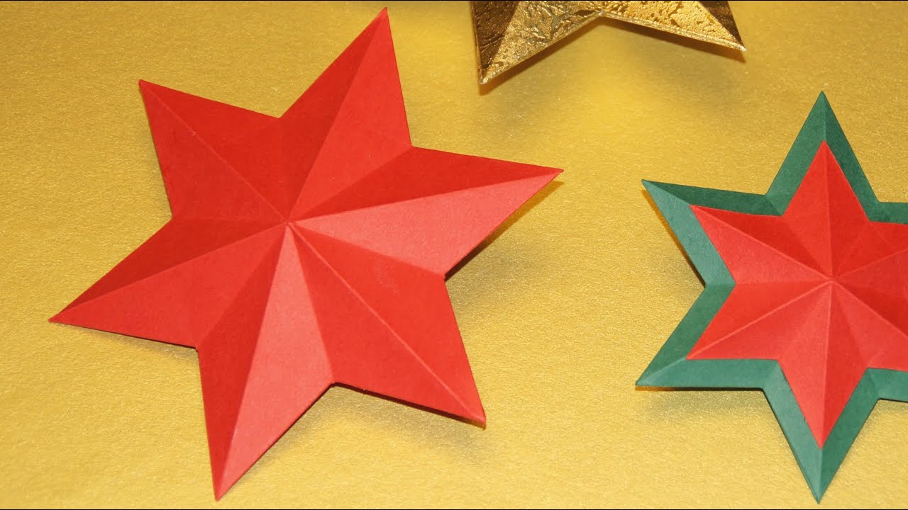 Sterne basteln zu Weihnachten... 3 D Stern falten... How to fold a six