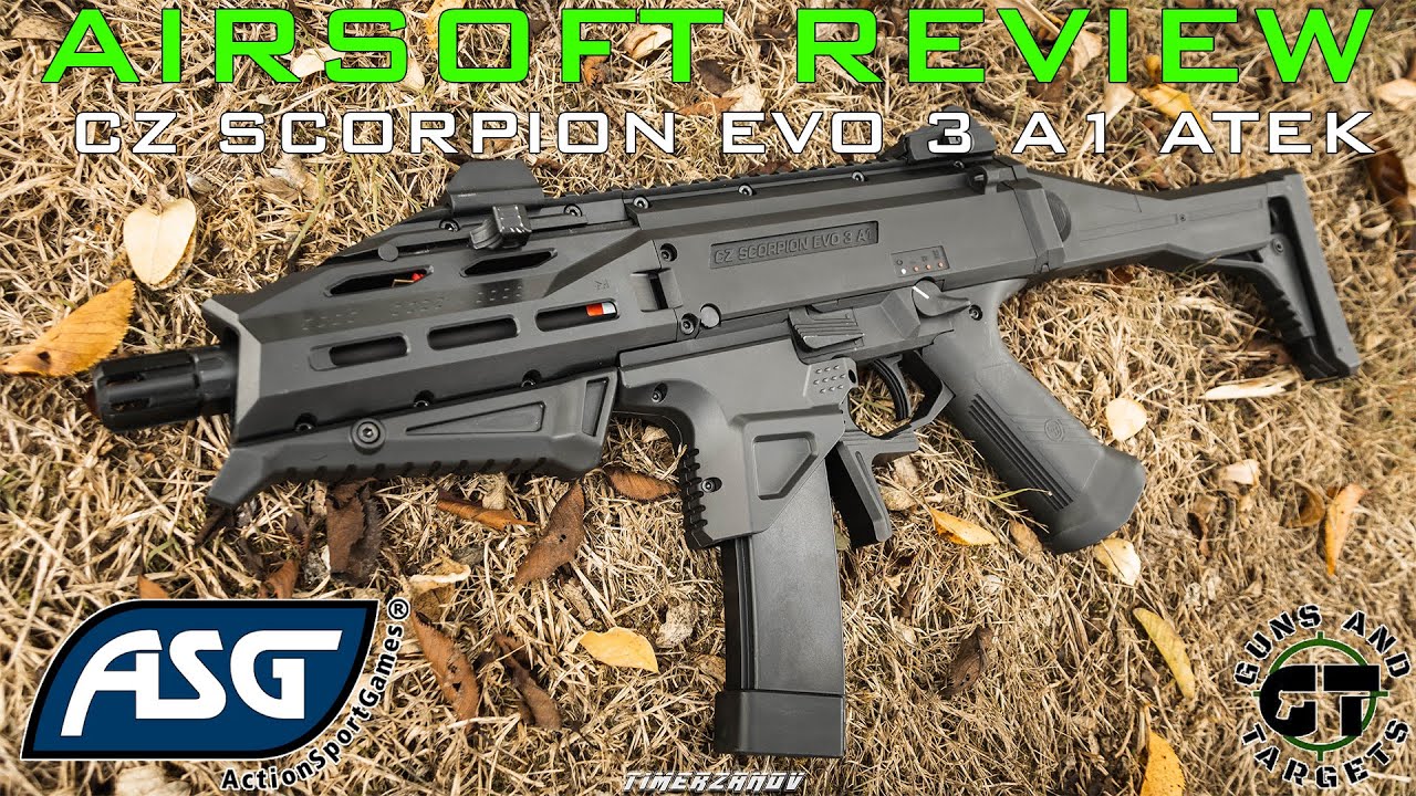 Airsoft Review #198 ASG CZ Scorpion EVO 3 A1 ATEK AEG (GUNS AND TARGETS) [FR]