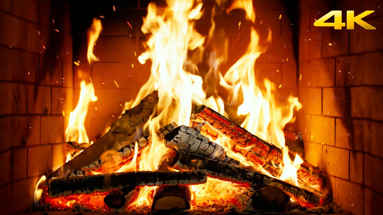 🔥 FIREPLACE Dreams (12 HOURS) with Smoldering EMBERS with Woodfire SYMPHONY for Bedtime LISTENING