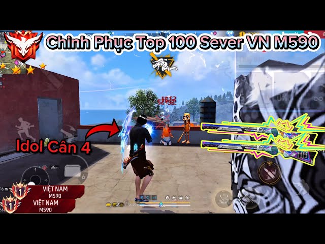 [Free Fire] Chinh Phục Top 100 Sever VN Bằng Skin “M590 Đa Diện” Cân 4 Gánh Team Quá Căng !