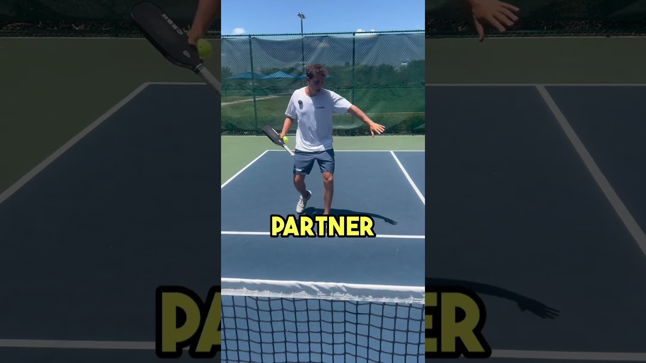 Which partner should retrieve the lob?￼ #pickleballtips #pickleball #shorts