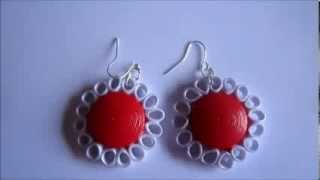 Paper Quilling Dome Flower Earrings (Free Form Quilling) Not Tutorial