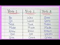 verb forms V1, V2, v3  20 verb list in English Grammar, present, past , participle