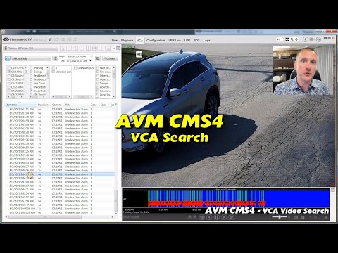 CMS4 and AVM NVR software allows for fast searching of VCA (Video Content Analysis) events as well as triggering alerts based on AI events