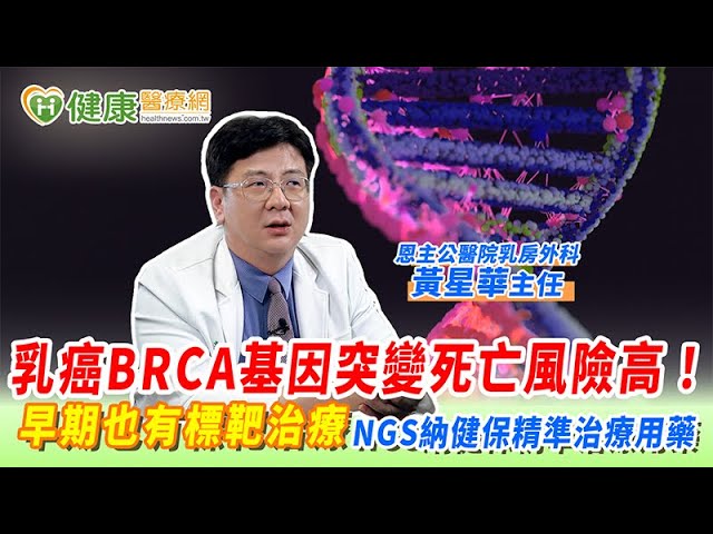 乳癌BRCA基因突變死亡風險高！早期也有標靶治療 NGS納健保精準治療用藥