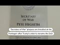 Secretary of War plaques installed at the Pentagon | REUTERS - 00:31 min - News - Video