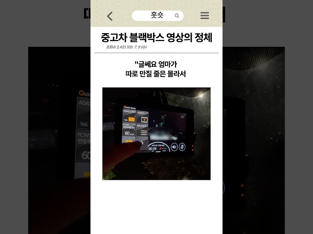 중고차 블랙박스 영상의 정체