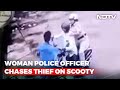 Video: Woman Police officer chases thief on scooty, catches him