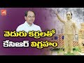 KCR statue made with bamboos in Adilabad