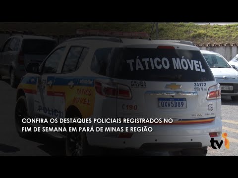 Vídeo: Confira os destaques policiais registrados no fim de semana em Pará de Minas e região