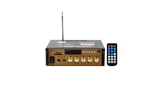 Pratinjau video produk KYYSLB Audio Bluetooth Amplifier HiFi 300Wx2 Remote Control - BT-198E