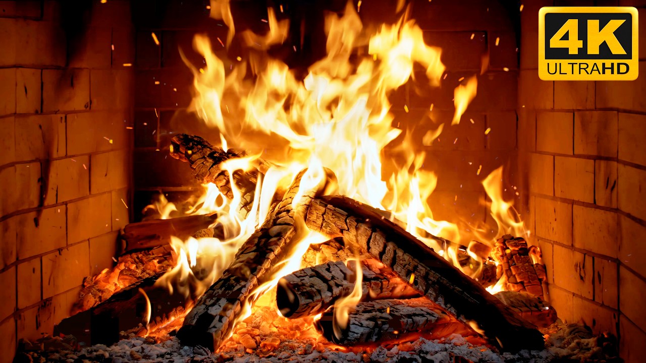 🔥 The Most Tranquil Fireplace with Soothing Ember Pops and Warm Radiance for Cozy Reading Time