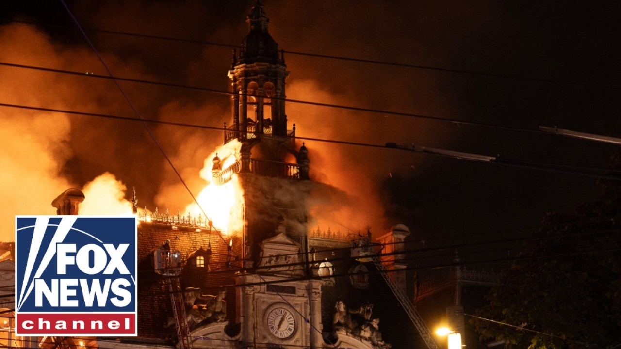Violent mob BURNS DOWN iconic French town hall as riots rage on