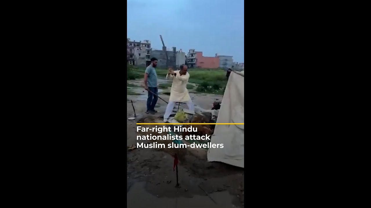 Far-right Hindu nationalists attack Muslim slum-dwellers | AJ #shorts