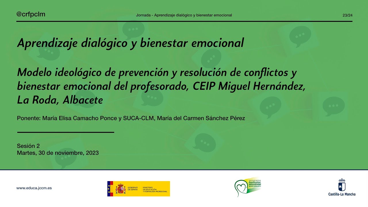 #Jornadas_CRFPCLM: Aprendizaje dialógico y bienestar emocional - Mª. Elisa Camacho y Mª. del Carmen