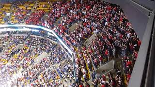 Beanpot Finals Introductions 2018. Northeastern vs. Boston University Student Sections.