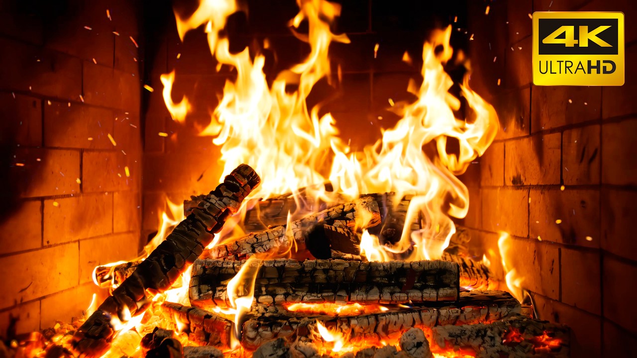 🔥 Fireplace Winter Magic with Dancing Firelight and Whispering Logs for Snowy Christmas Evenings