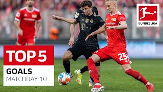 Top 5 Goals • Lewandowski, Müller & More | Matchday 10 — 2021/22