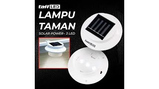 Pratinjau video produk TaffLED Lampu Taman Hias Pagar Outdoor Solar Power 3 LED Cool White - 07