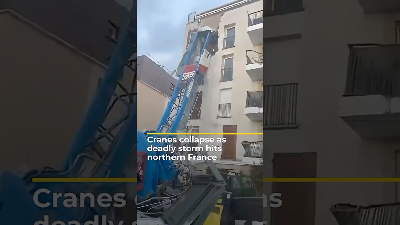 Cranes topple during deadly tornado in northern France | AJshorts