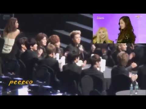 140212 EXO REACTION TO SNSD-I Got a boy 3rd Gaon Chart Award