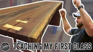 Teaching My First Woodworking Class with Live Edge Waterfall Coffee Tables