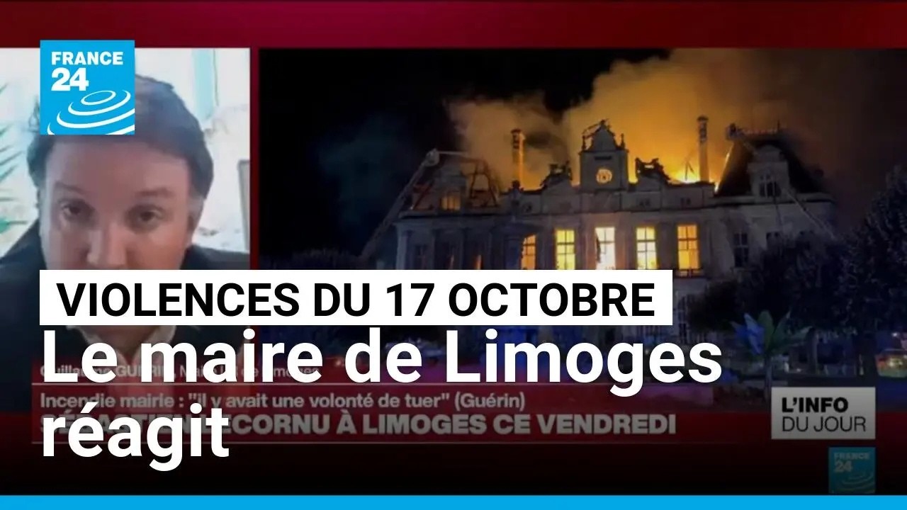 Incendie de la mairie de Limoges : le maire Guillaume Guérin réagit sur France 24 • FRANCE 24
