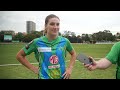 Annabel Sutherland  Stars, spoke to the media after the win against the Melbourne Renegades.