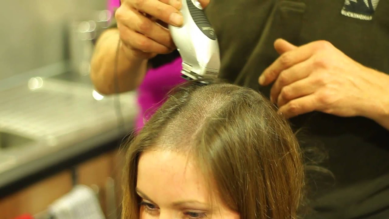 A Girl Shaves Her Blonde Hair For Charity Youtube