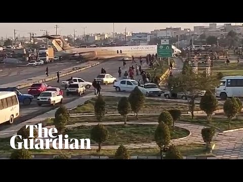 Iranian passenger plane lands in the middle of a city street Iranian passenger plane lands in the middle of a city street