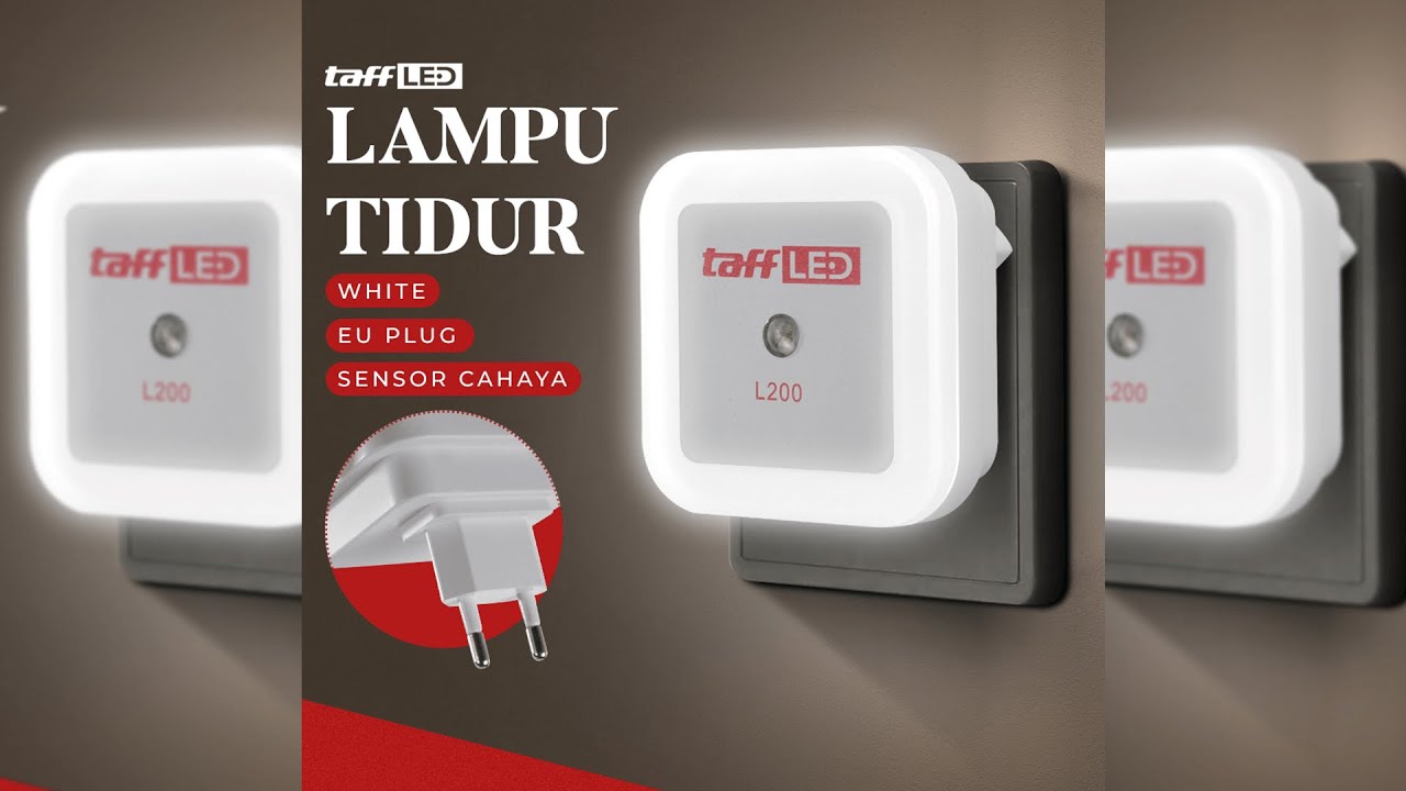 Pratinjau video produk TaffLED Lampu Tidur LED EU Plug Sensor Cahaya Cool White 250V 0.5W - L200
